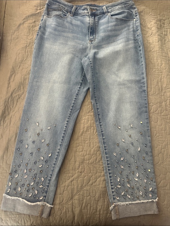 Chico's Denim - Chico's Light Blue Embellished Women's Jeans